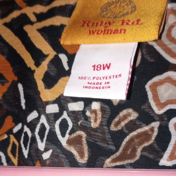 Ruby Rd geometric print long sleeve bottom down shirt dress size 18w - Picture 10 of 14